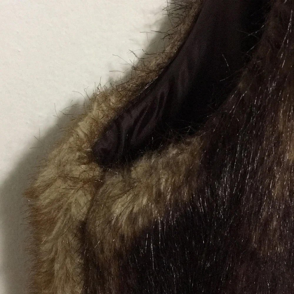 Faux Fur Vest Betsey Johnson Brown Size Small
